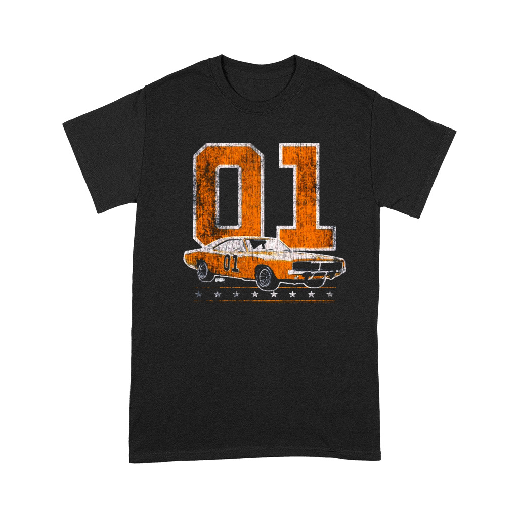 DUKES OF HAZZARD GENERAL LEE 2 COLOR VINTAGE ON ORANGE Premium T-shirt