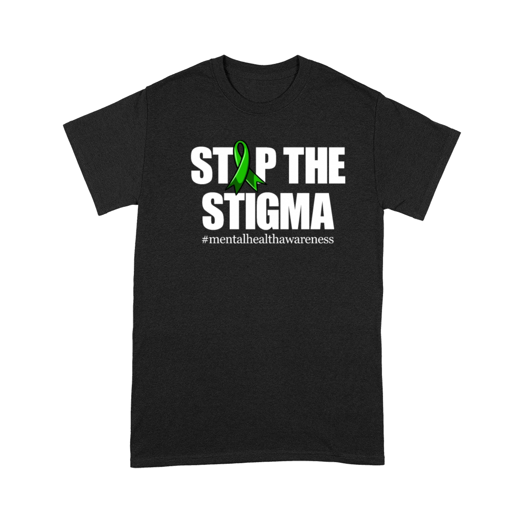 Stop The Stigma Green Ribbon Mental Health Premium T-shirt