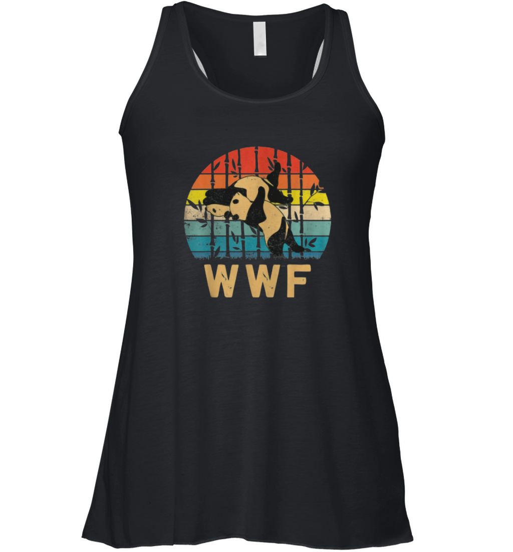 Sunset Vintage Panda Bears WWF’s Finish Him Panda Lover shirt Women's Flowy Tank Top