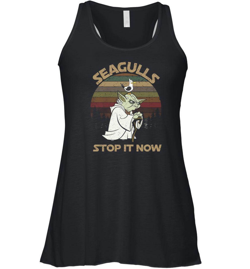 Yoda Seagulls stop it now vintage shirt Women's Flowy Tank Top