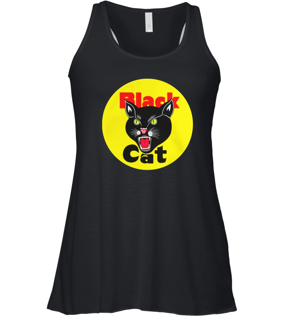 Black Cat Fireworks Firecracker T shirt Women's Flowy Tank Top
