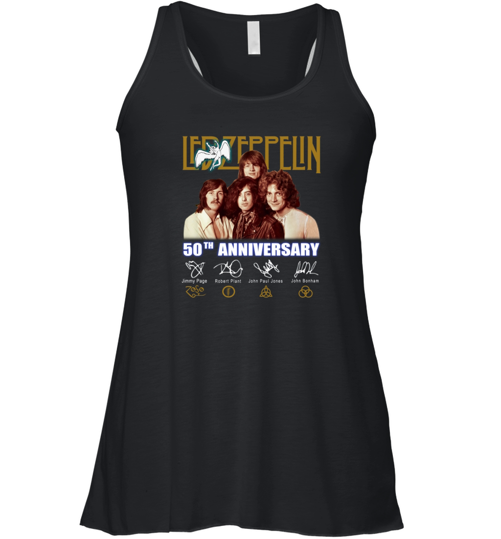 Led Zeppelin members 50th Anniversary signatures shirt Women's Flowy Tank Top