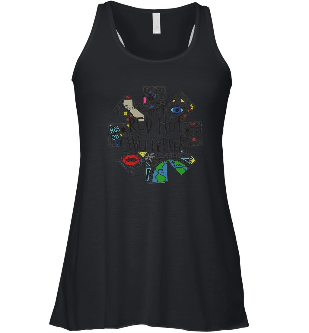 Red Hot Chili Peppers Doodle Image White Women's Flowy Tank Top