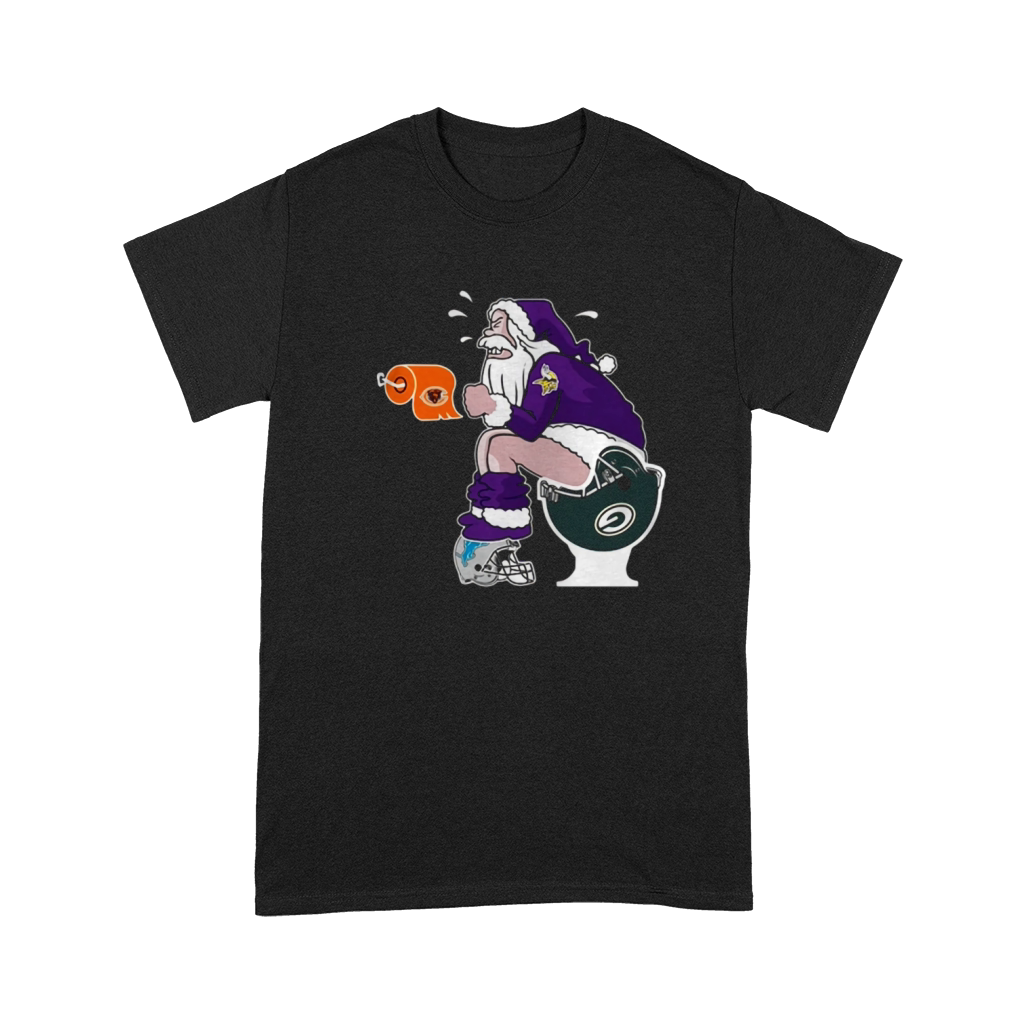 Merry Christmas Minnesota Vikings vs Detroit Lions Chicago Bears Green Bay Packers Santa claus shirt Premium T-shirt