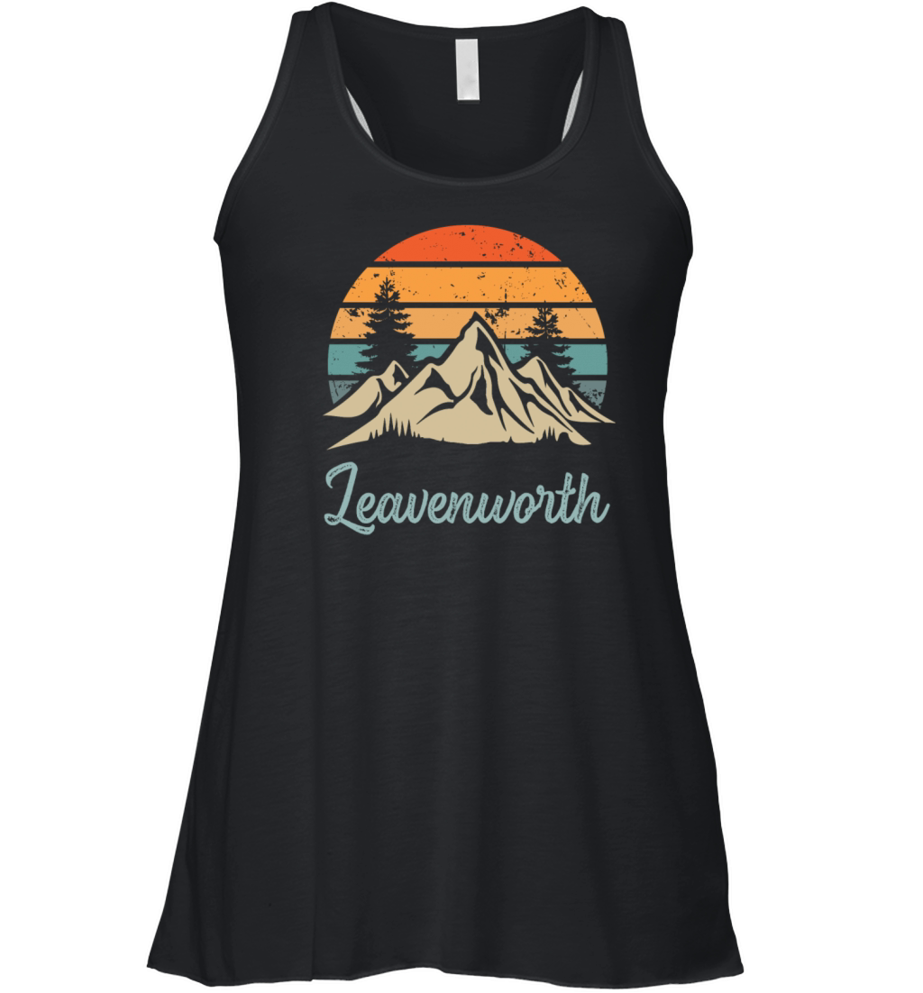 Leavenworth Retro Vintage Mountain Sunset Outdoors Women's Flowy Tank Top