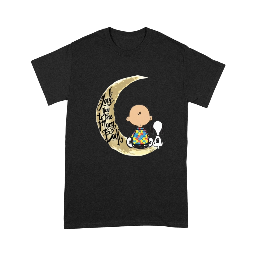 Premium Snoopy Charlie Brown Autism I Love You To The Moon Back Premium T-shirt