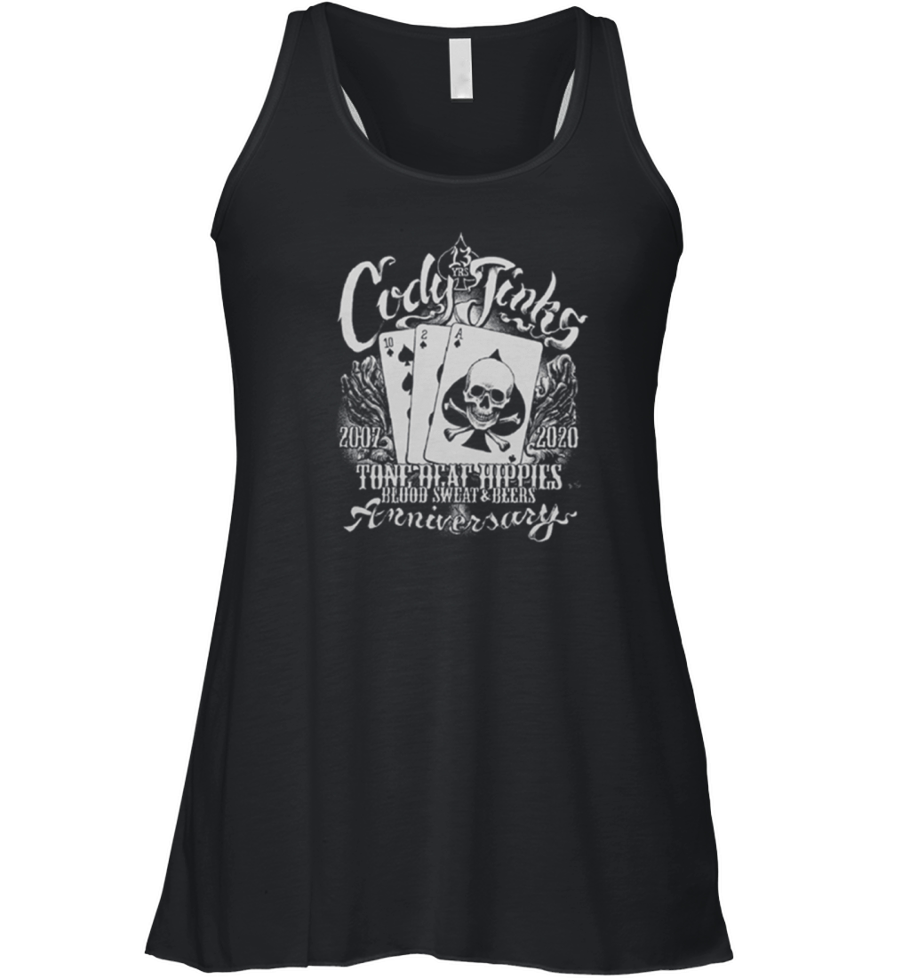 Cody Jinks 2007 2020 tone beat hippies blood sweat beers anniversary shirt Women's Flowy Tank Top
