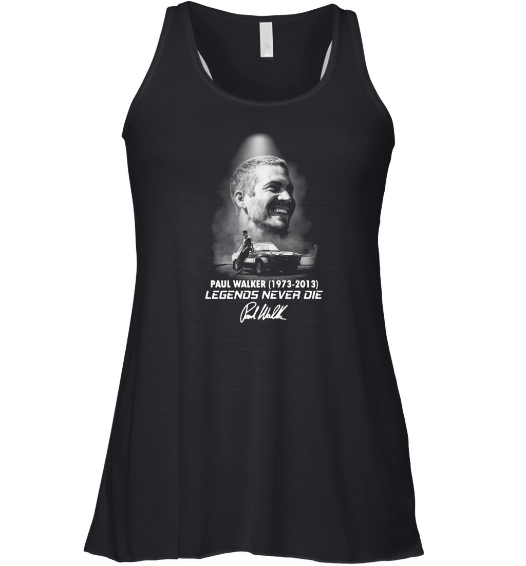 Paul Walker 1973 2013 Legends Never Die signature shirt Women's Flowy Tank Top