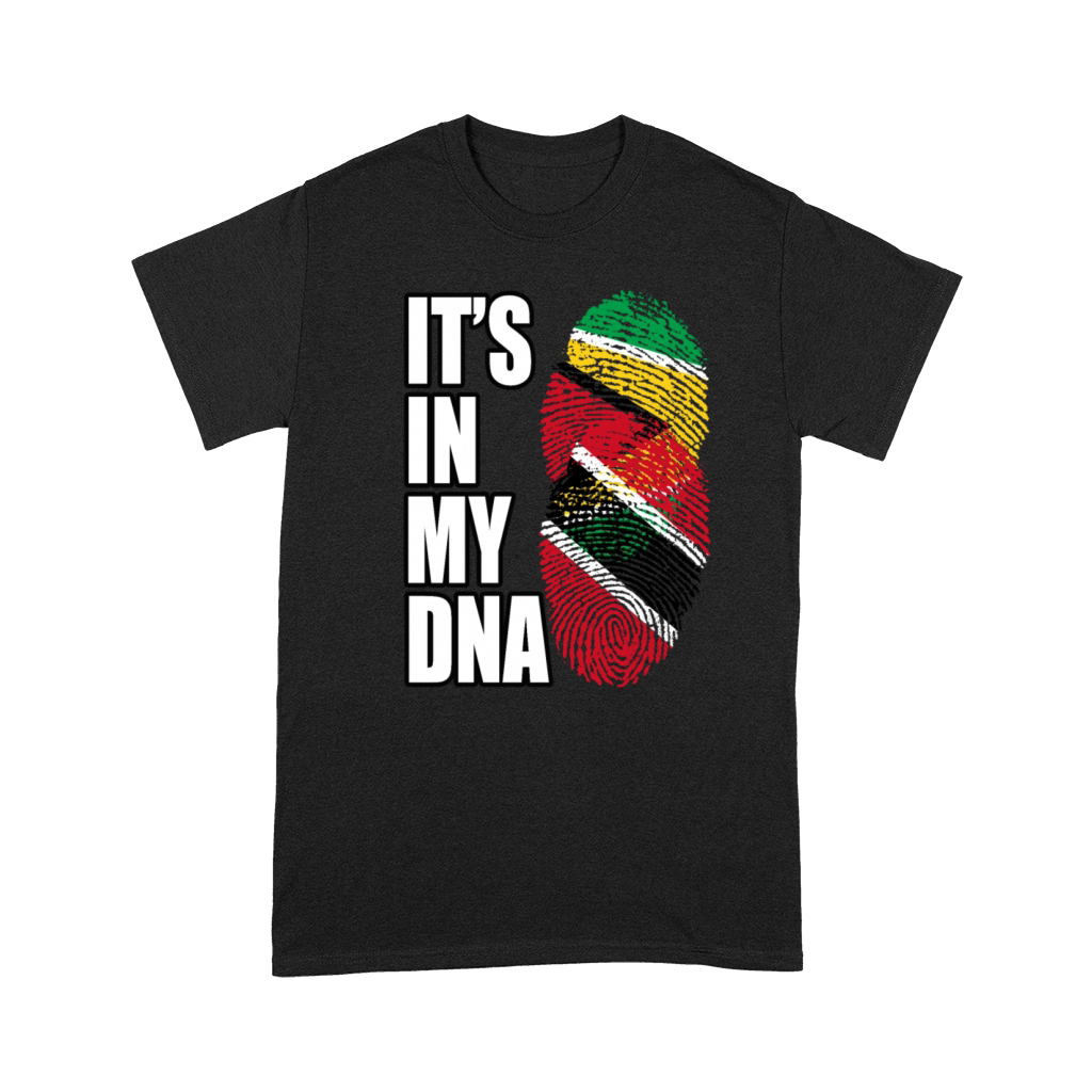 Guyanese And Trinidad Tobago Mix Heritage DNA Flag Premium T-shirt