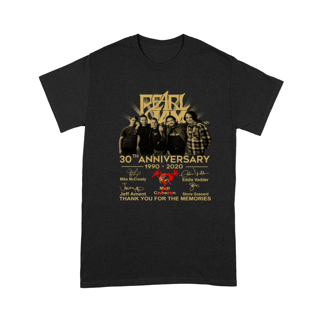 Pearl Jam 30th anniversary 1990 2020 signatures thank you for the memories shirt Premium T-shirt