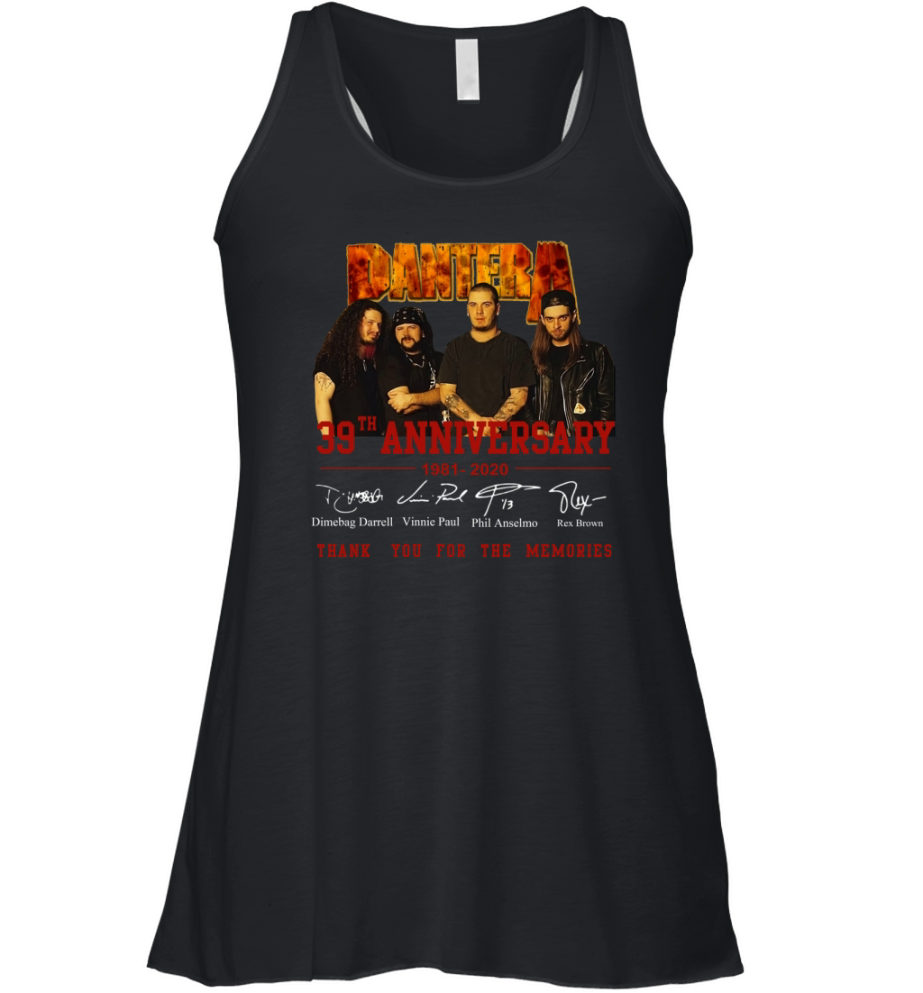 Pantera 39th anniversary 1981 2020 signatures thank for memories shirt Women's Flowy Tank Top