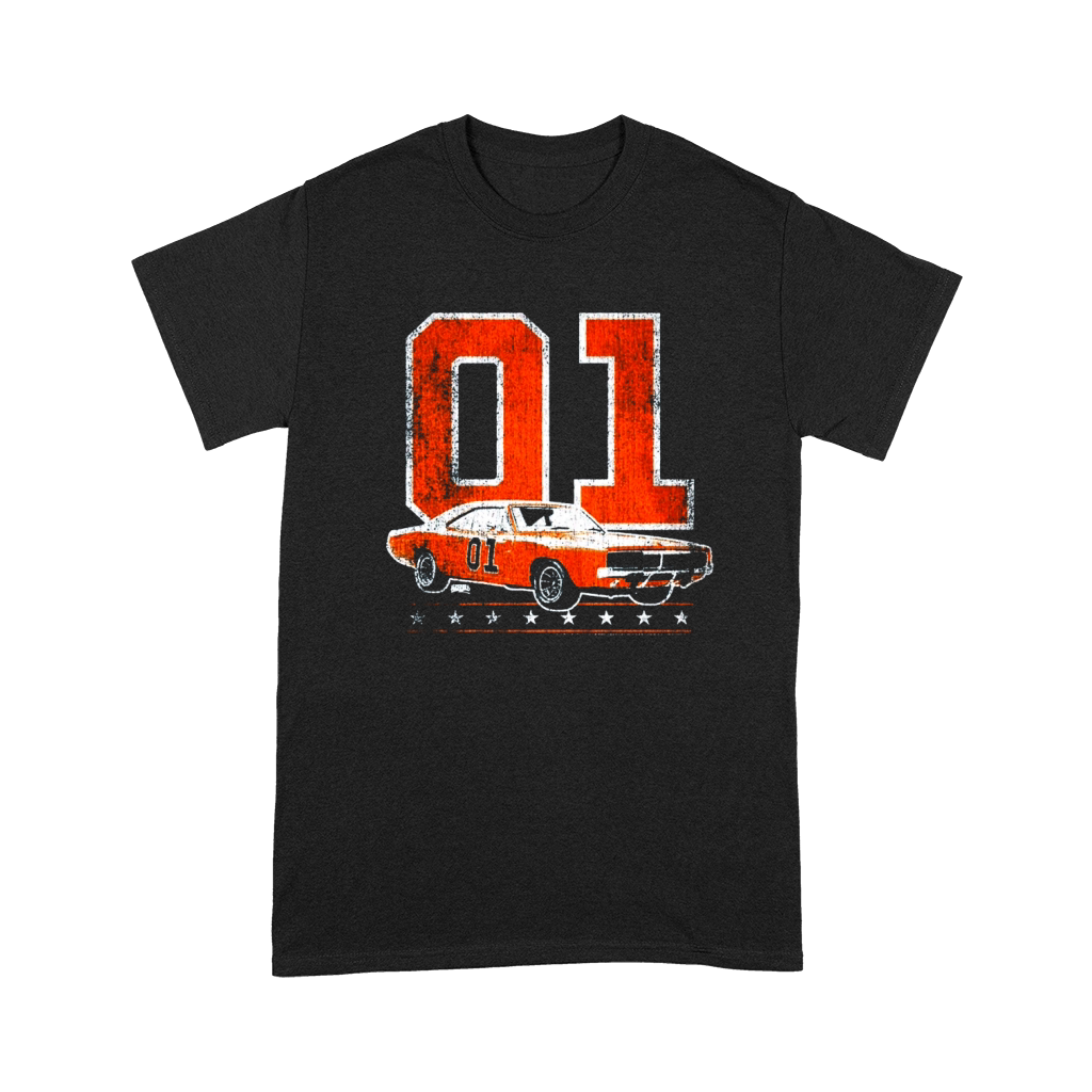DUKES OF HAZZARD GENERAL LEE 2 COLOR VINTAGE ON ORANGE Premium T-shirt