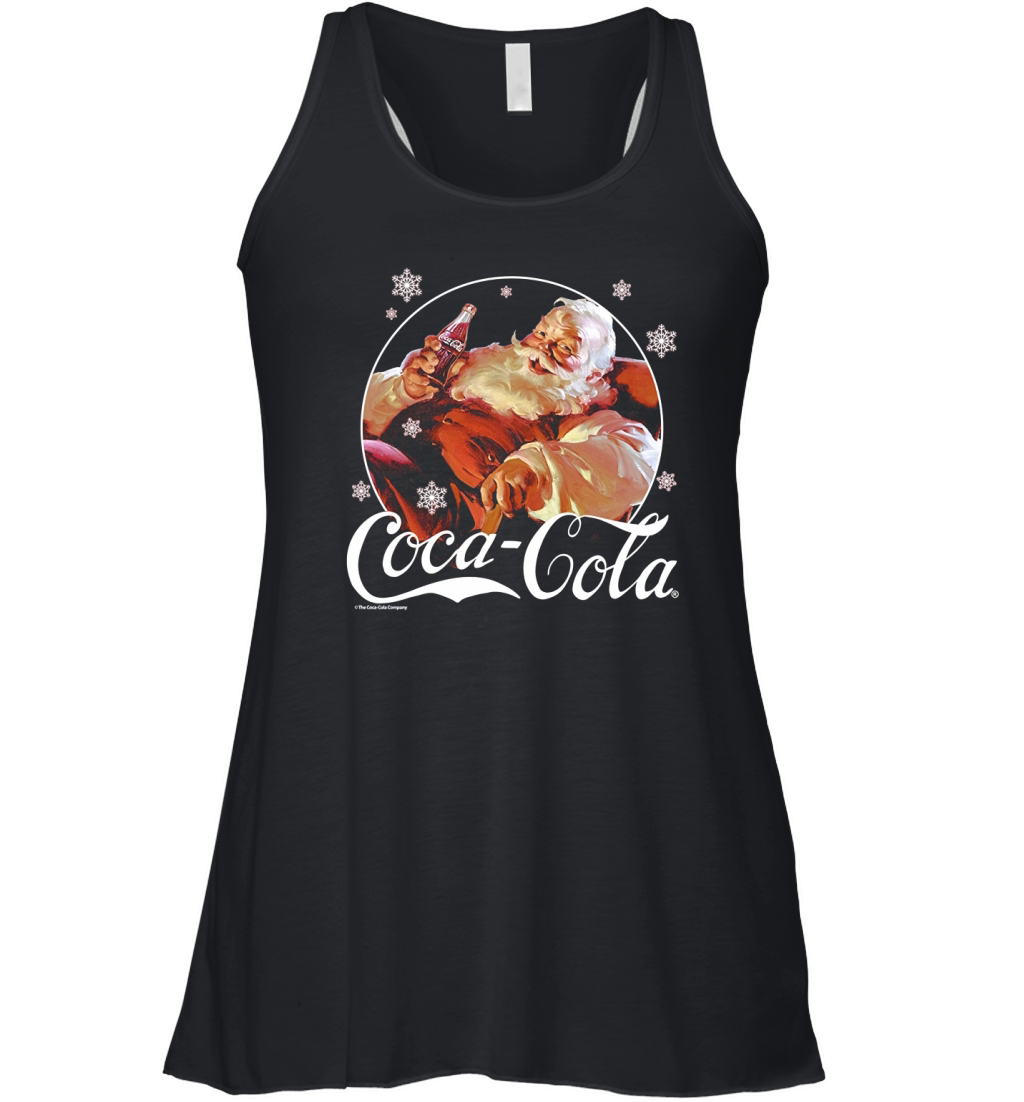 Original Coca-Cola Vintage Relaxing Santa Christmas Graphic sweater Women's Flowy Tank Top