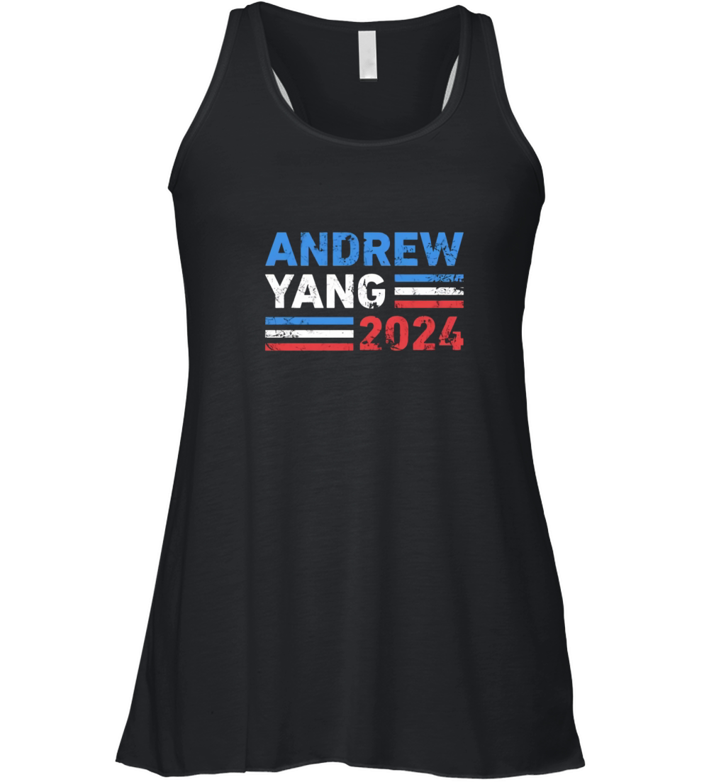 Vintage Andrew Yang 2024 Distressed Retro Yang 2024 Women's Flowy Tank Top