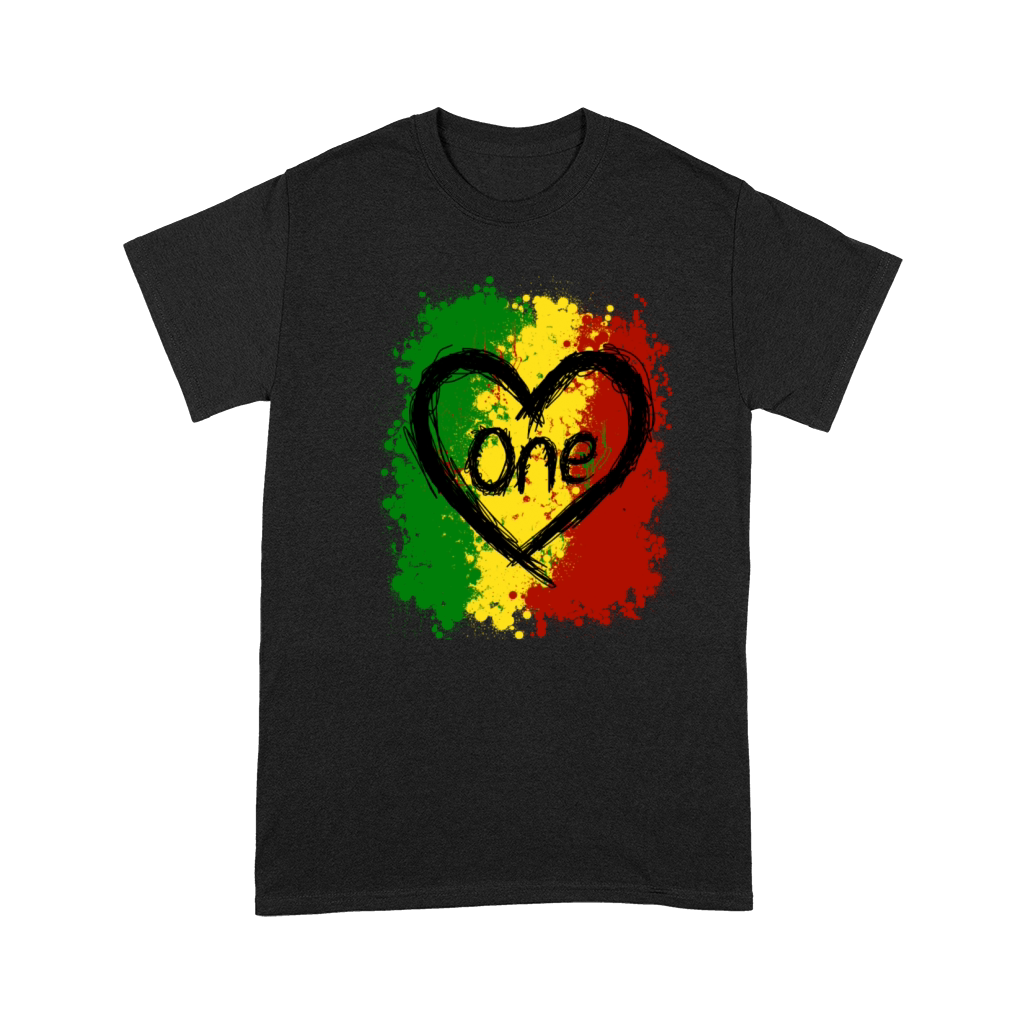 One Love Reggae Heart Rasta Colors Reggaeton Music Premium T-shirt