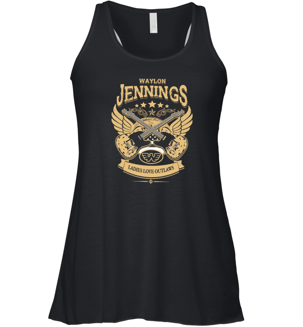 Waylon jennings ladies love outlaws Women's Flowy Tank Top