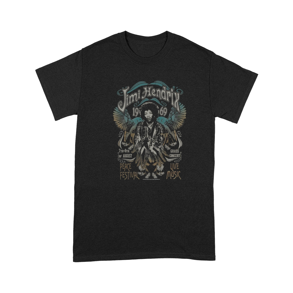 Jimi Hendrix Peace Festival Winged Guitar Poster T-Shirt Premium T-shirt