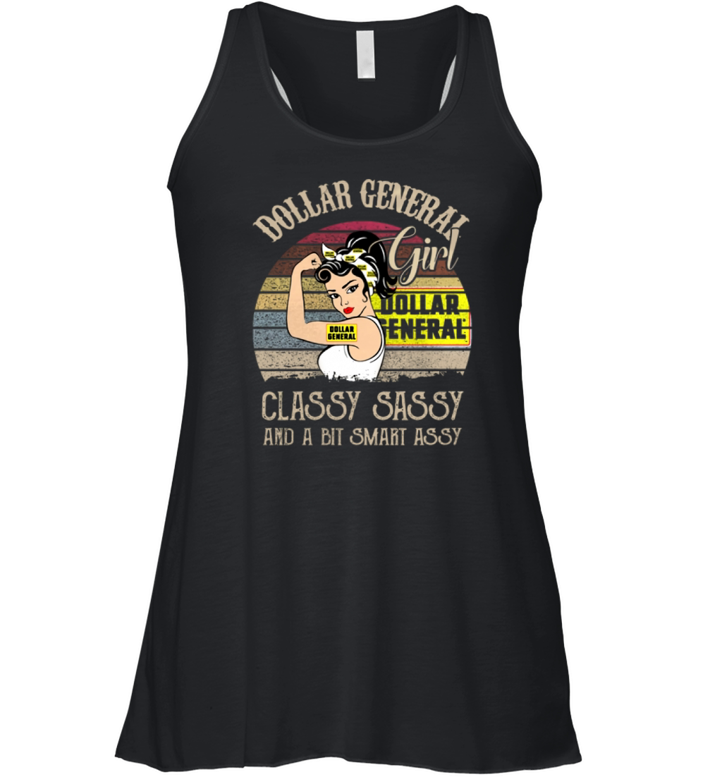 Dollar general girl classy sassy and a bit smart assy vintage shirt Women's Flowy Tank Top