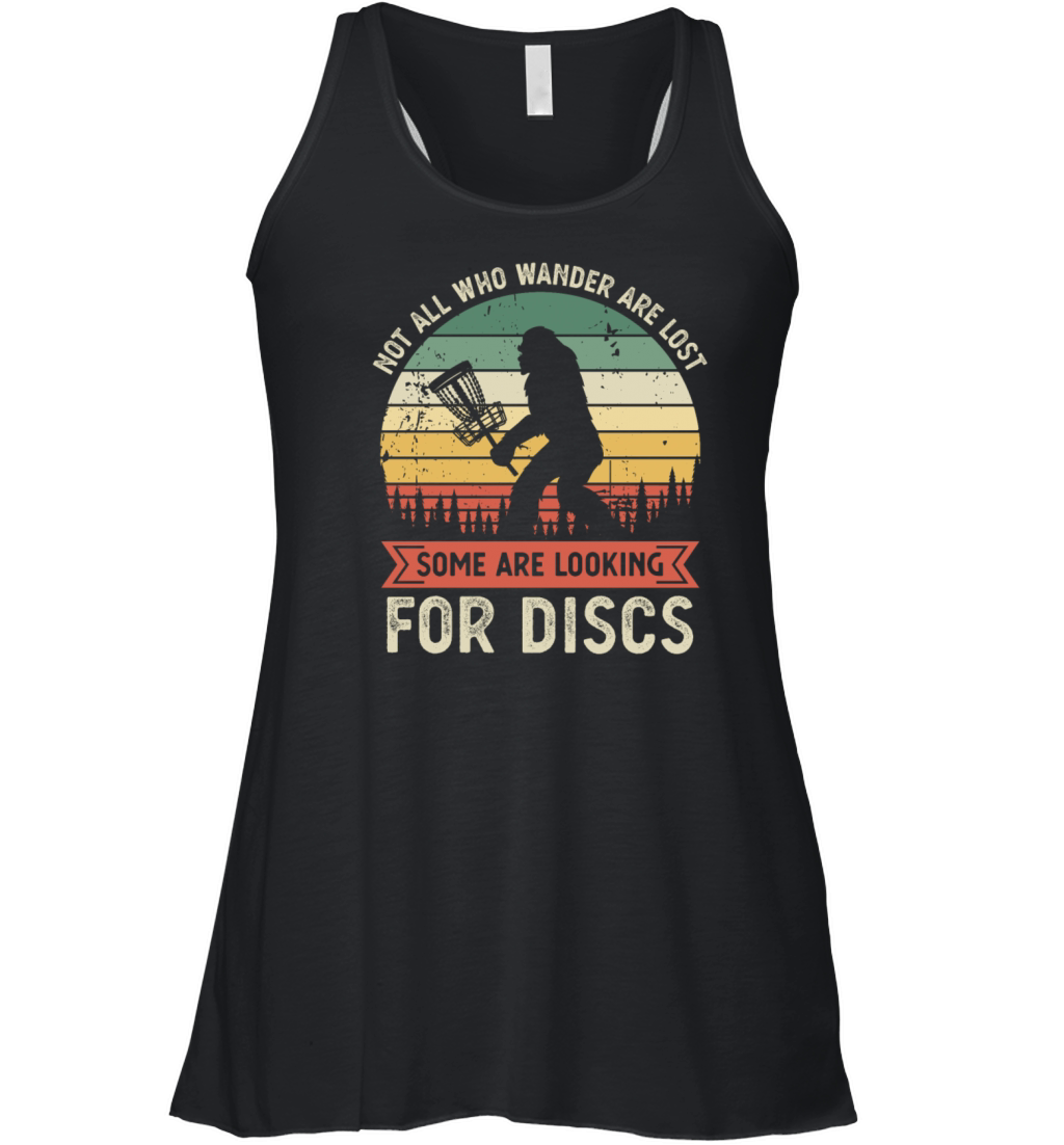 Funny Disc Golf Bigfoot Sasquash Vintage Sunset Women's Flowy Tank Top