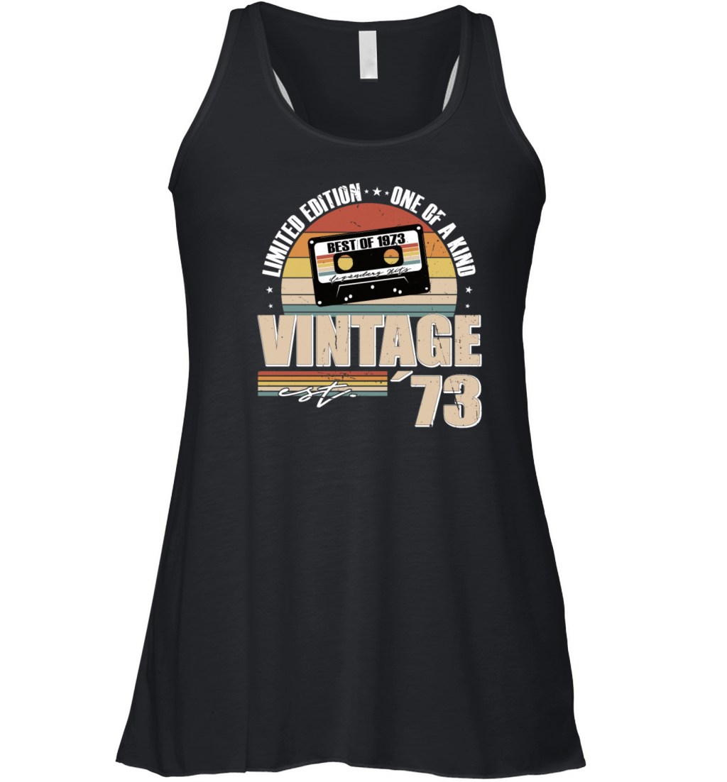 50th birthday vintage 1973 born in 1973 Women's Flowy Tank Top