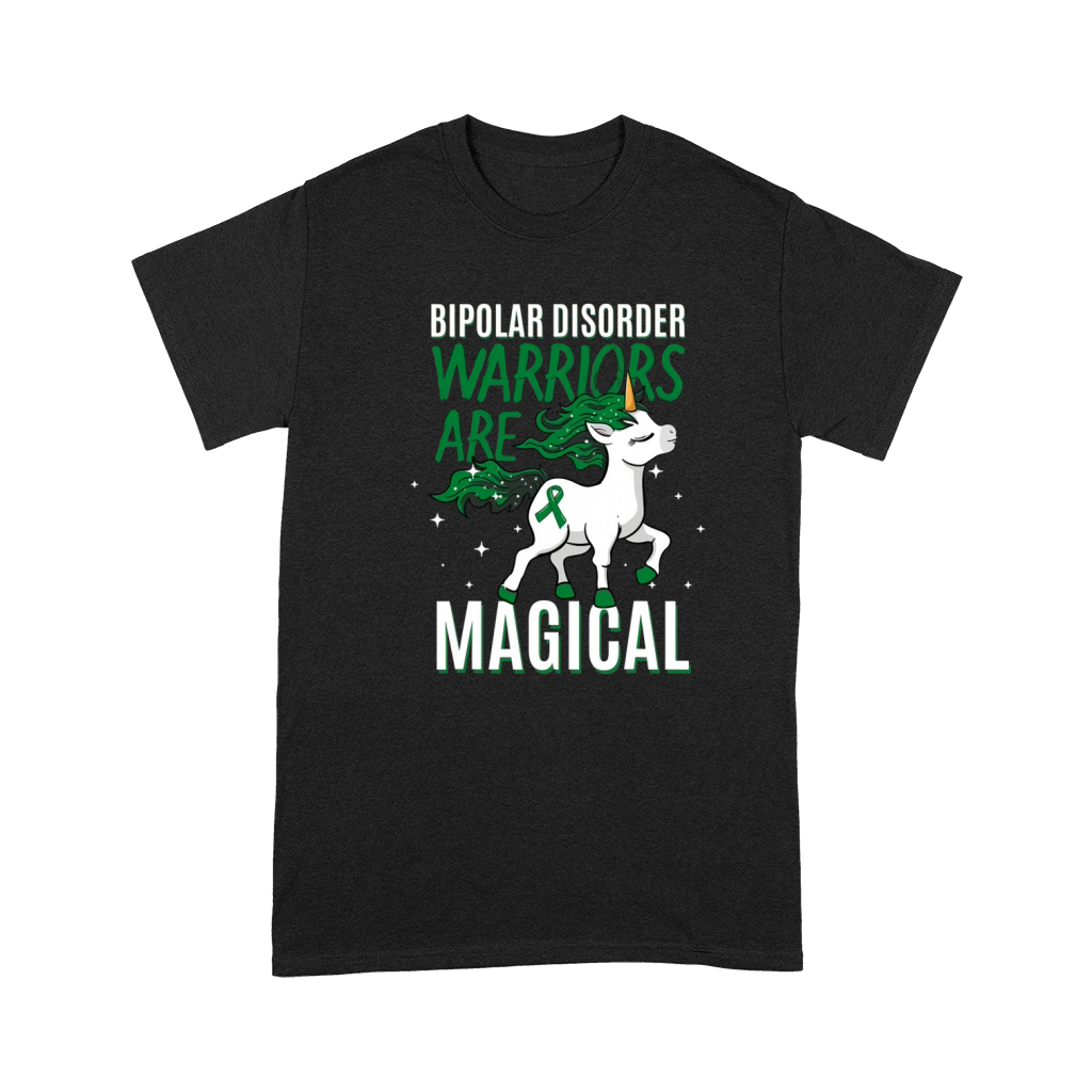 Bipolar Warrior Magical Unicorn Green Ribbon Mental Illness Premium T-shirt