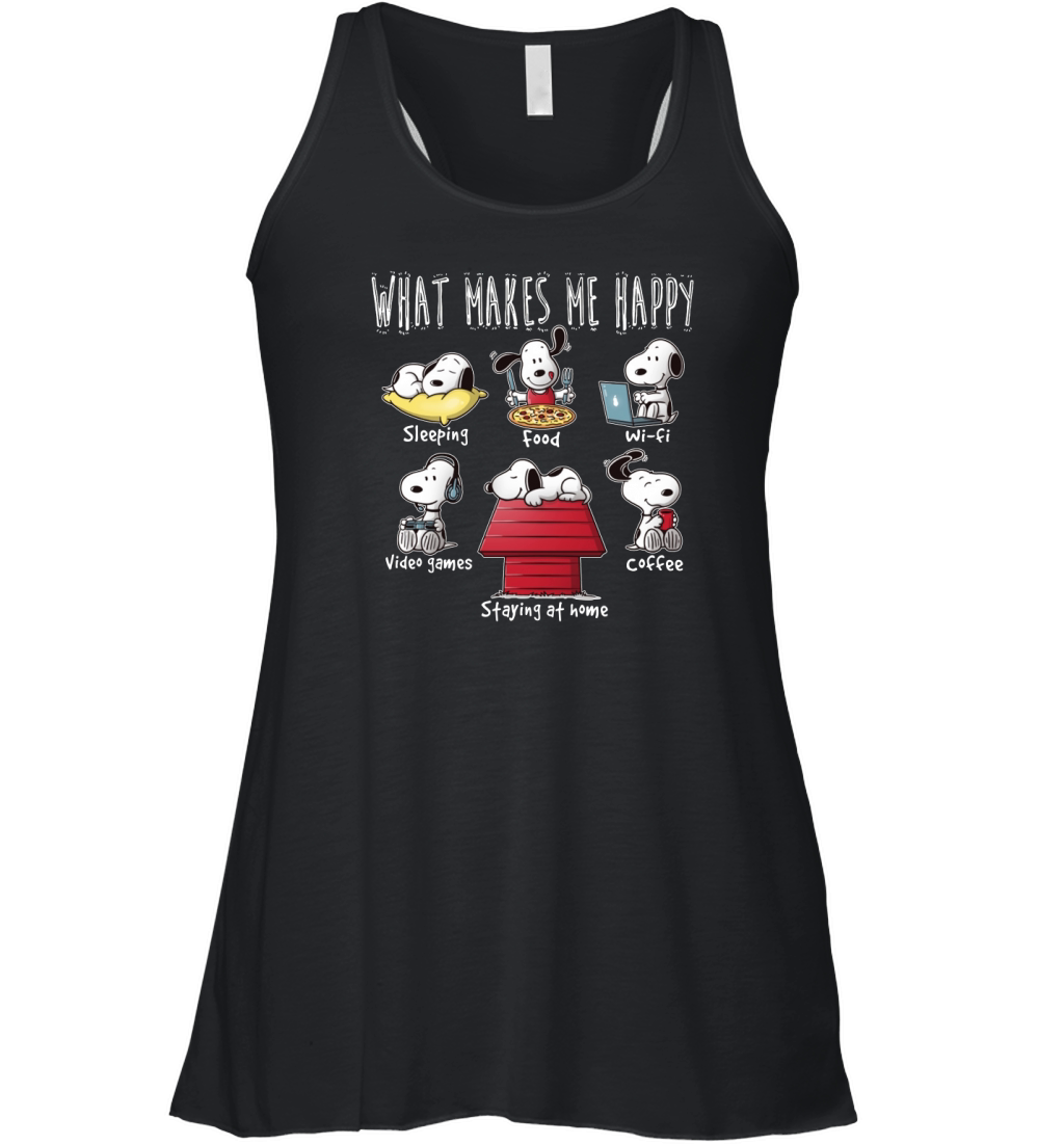 What makes Snoopy happy Women's Flowy Tank Top