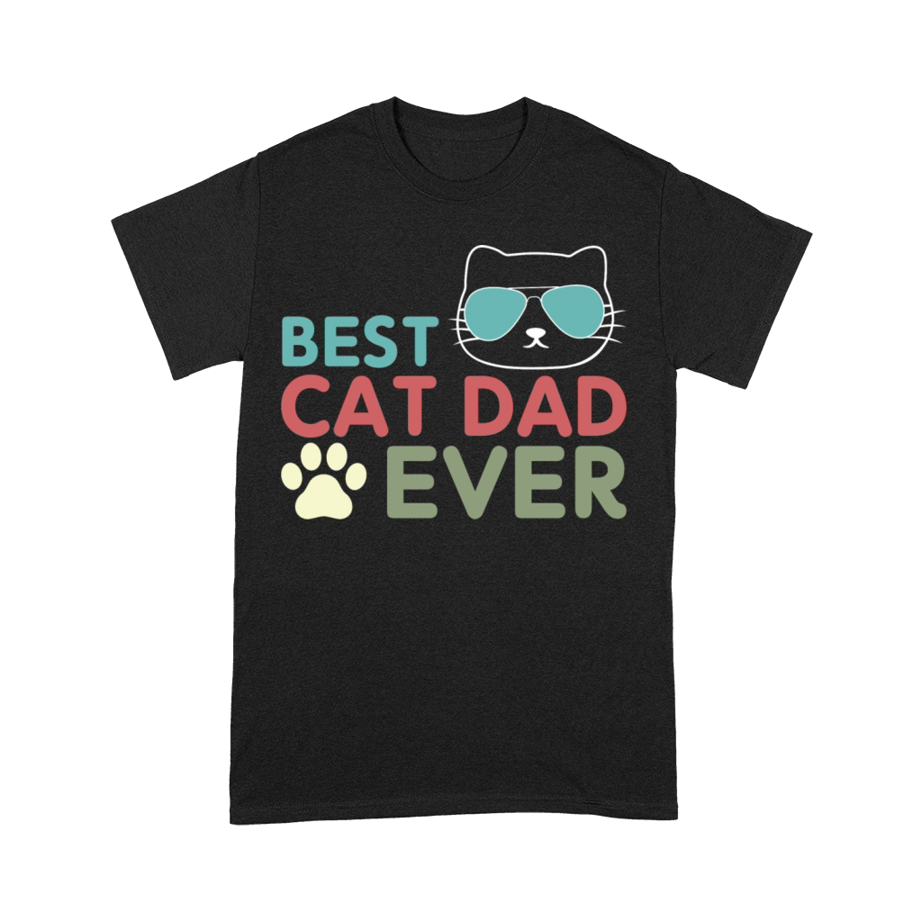 Vintage Best Cat Dad Ever Cat Daddy Gift Premium T-shirt