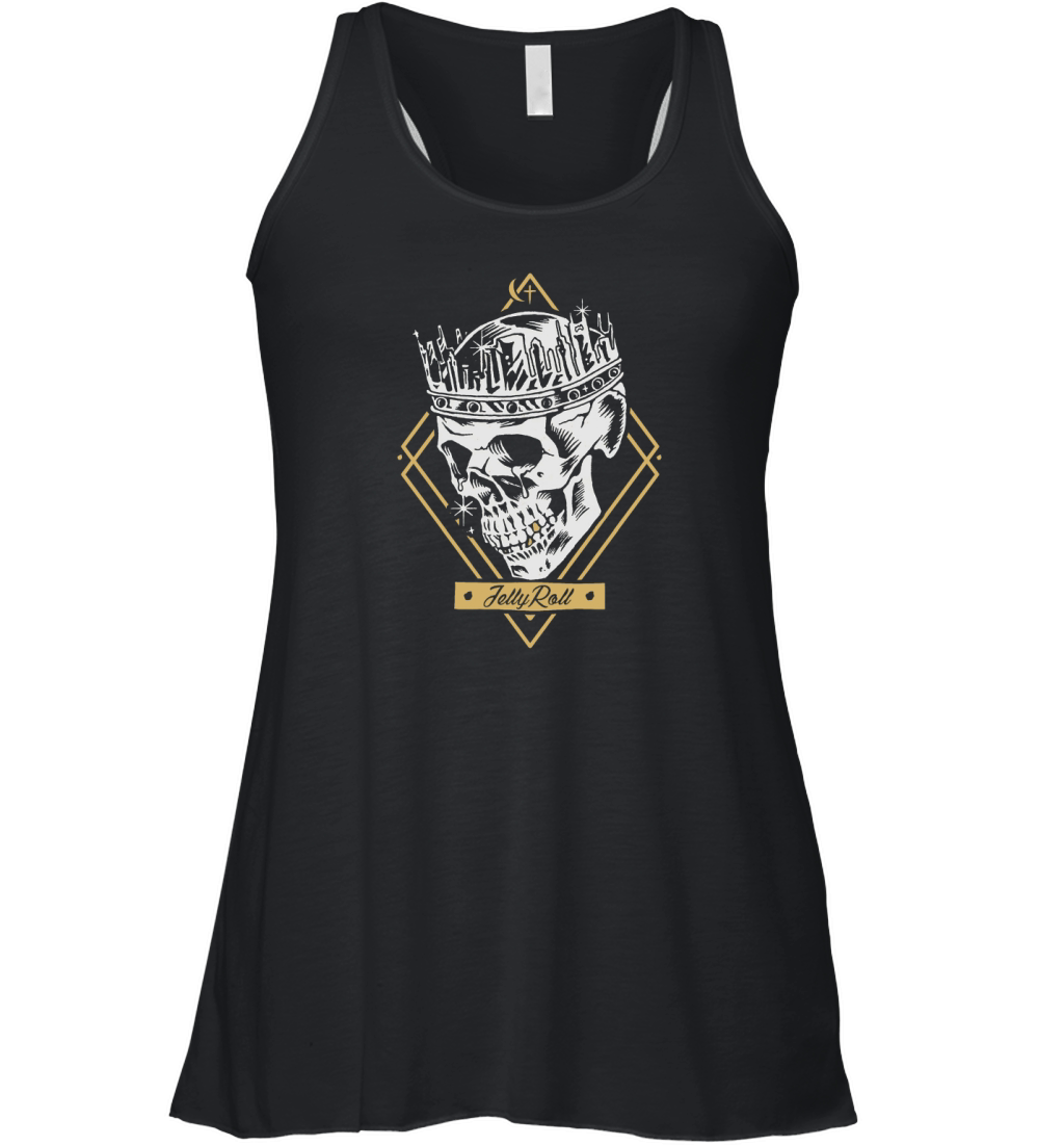 jelly roll skull crown merch Women's Flowy Tank Top