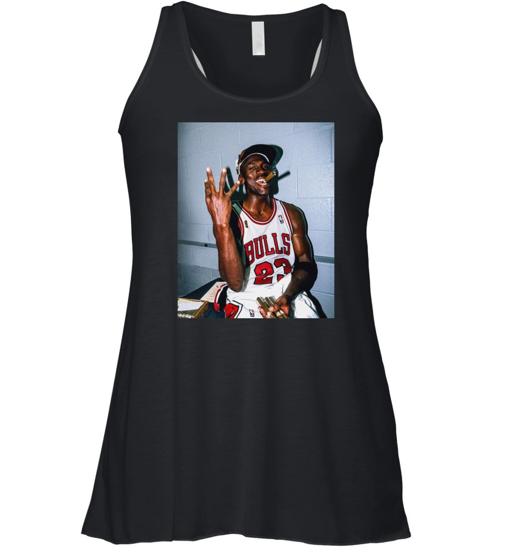 Vintage Michael Jordan Three Peat Cigar T-Shirt Women's Flowy Tank Top