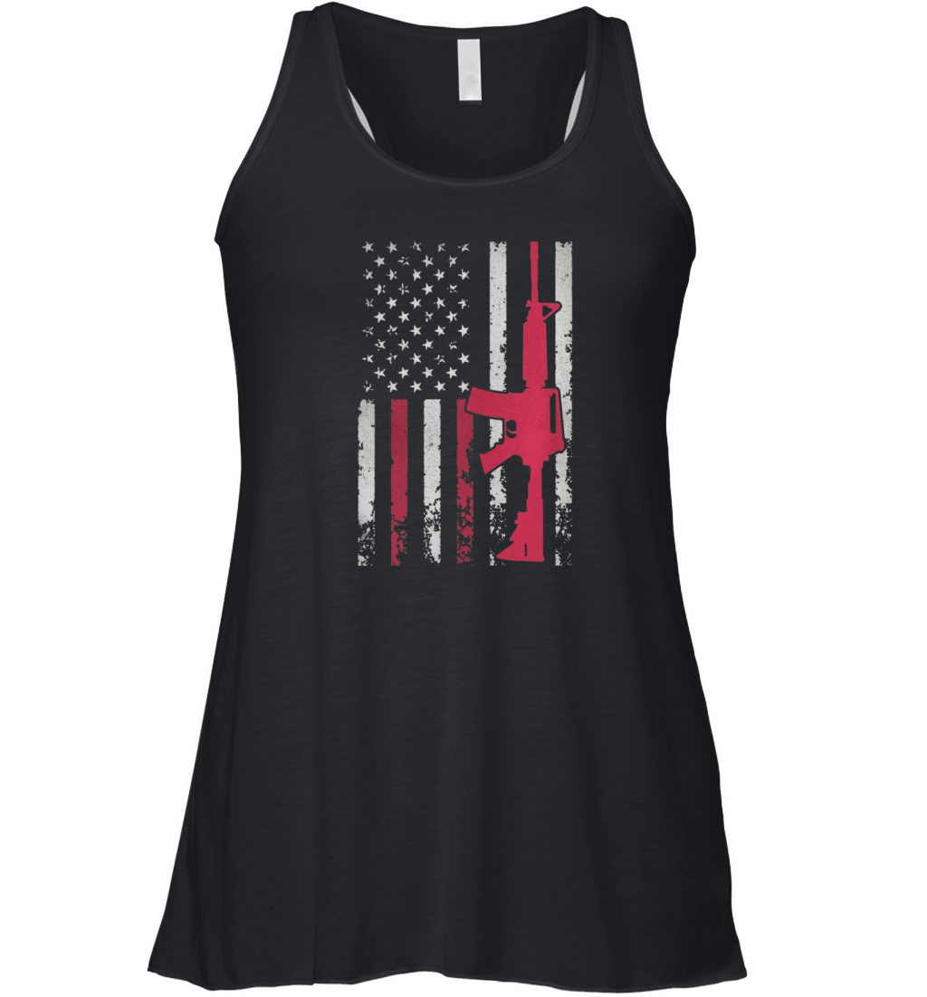Demolition Ranch The Legend Gun AR15 - USA FLAG Tshirt Women's Flowy Tank Top