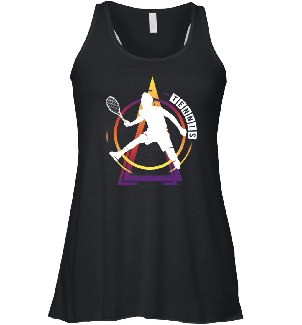 Tennis Player Ball Sports Game Vintage Retro Women's Flowy Tank Top