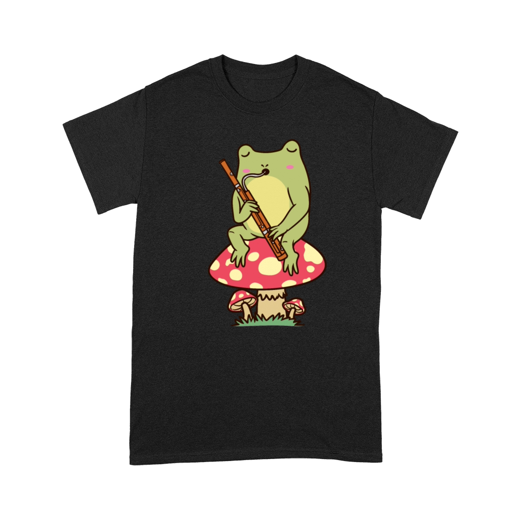 Frog On Mushroom Bassoon Player Bassoonist Premium T-shirt
