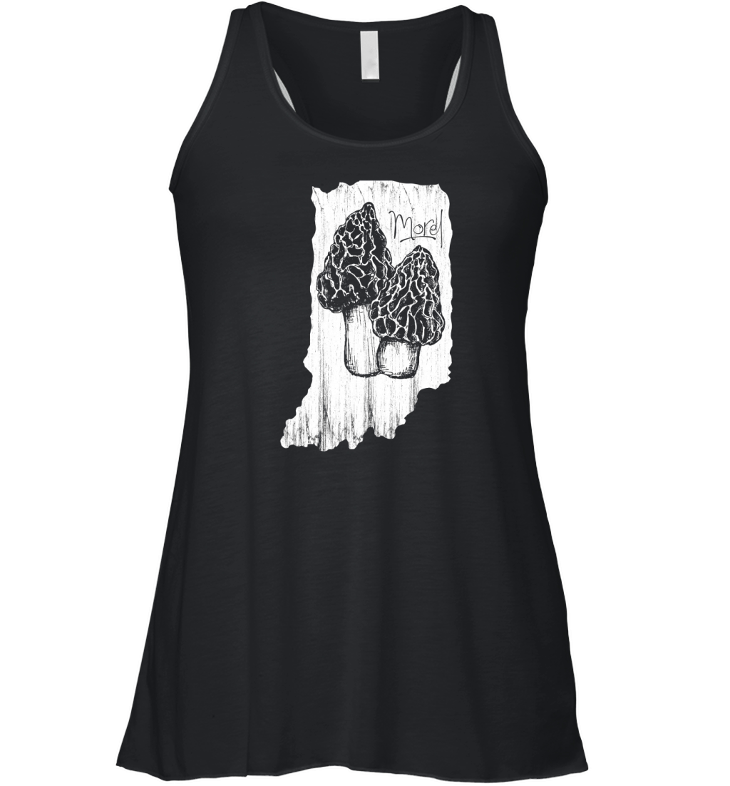 Vintage Morel Mushroom Hunting Picking Morchella Mushrooms T-Shirt Women's Flowy Tank Top