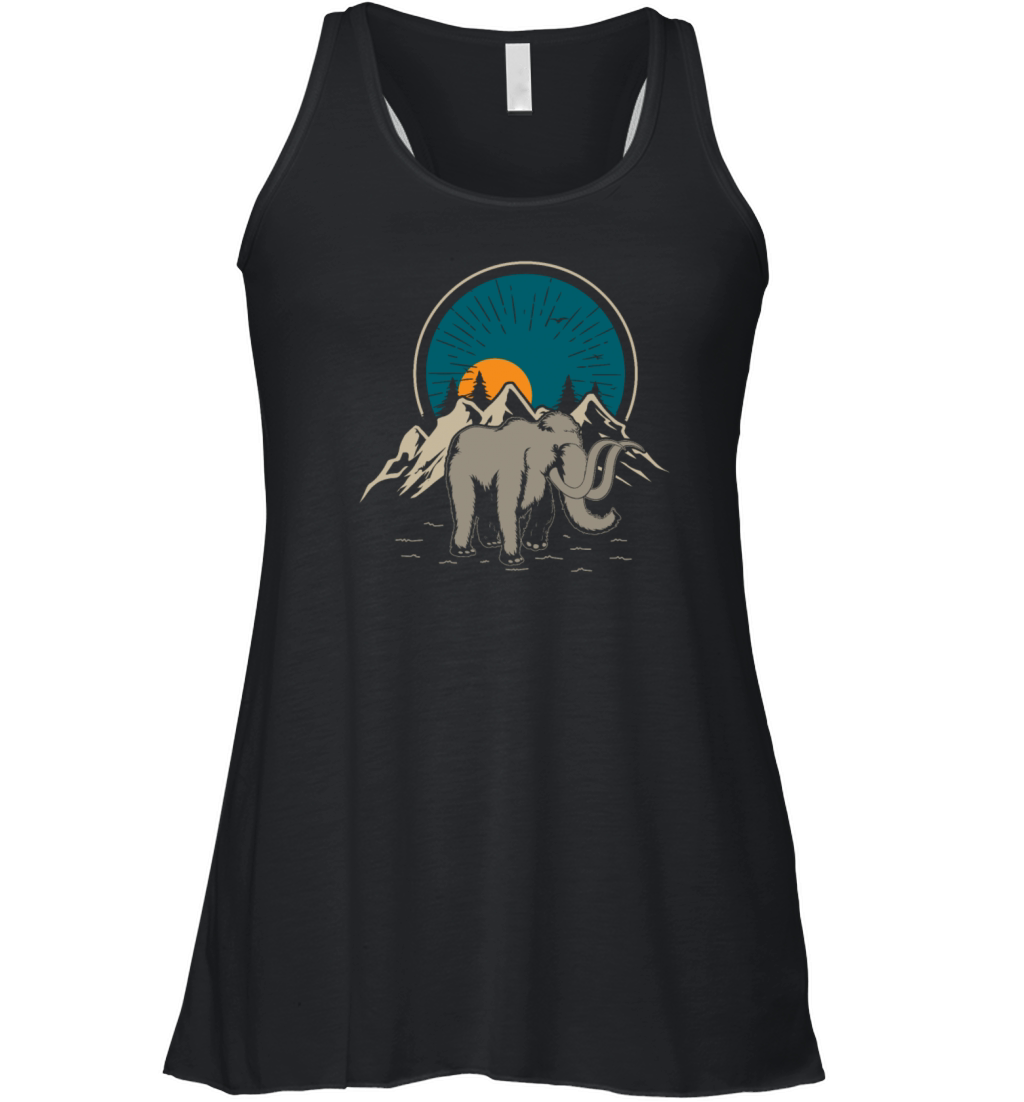 Vintage Mountains Nature Mammoth Women's Flowy Tank Top