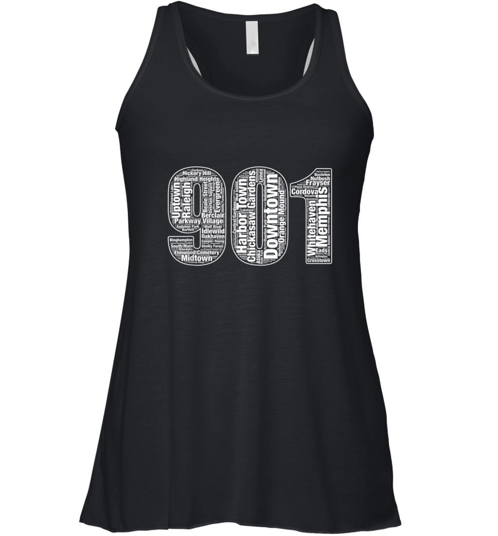 901 Memphis Typography Word Art T-shirt Women's Flowy Tank Top