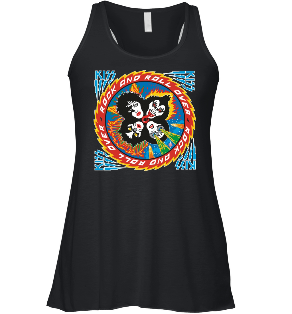 Kiss Rock and Roll Over Women's Flowy Tank Top