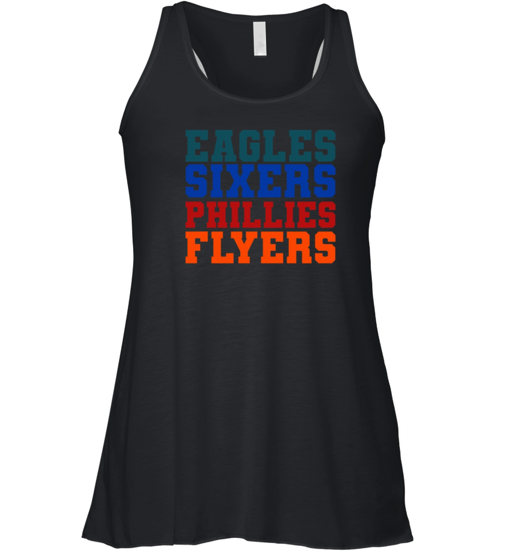 Retro Vintage Eagles Sixers Phillies Flyers Women's Flowy Tank Top