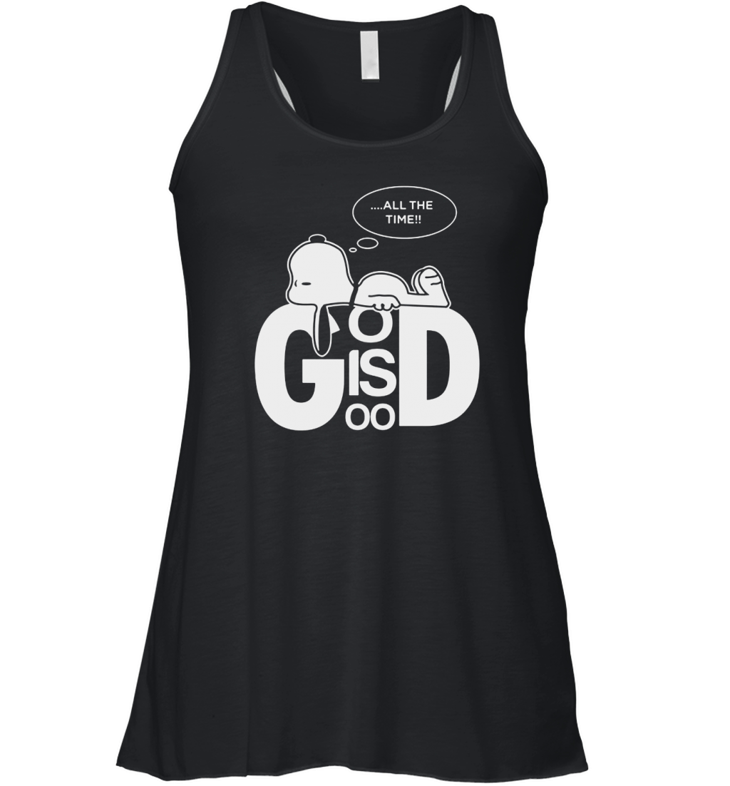 All The Time God Is Good Snoopy Dog Women's Flowy Tank Top