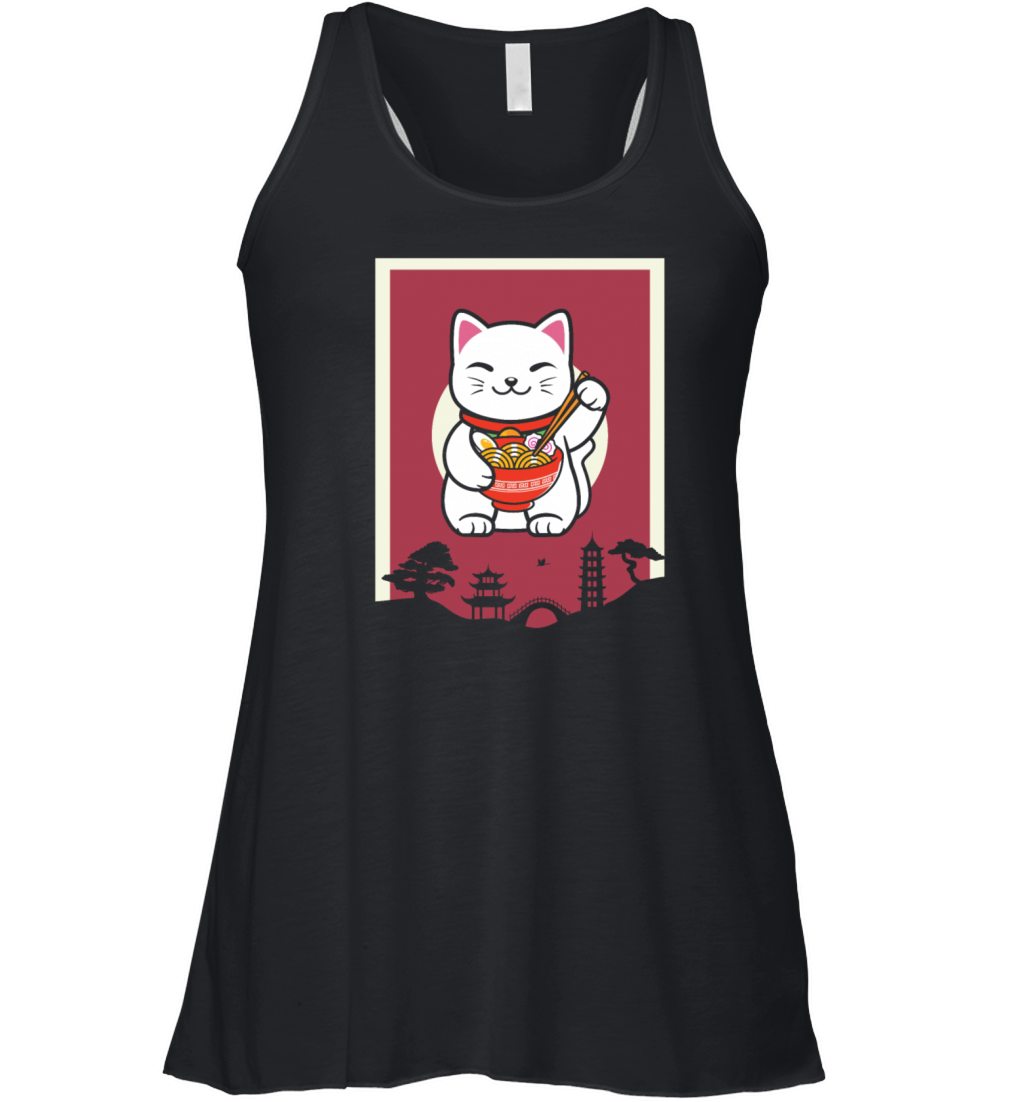 Ramen Cat Kawaii Anime Japanisches Kawaii Neko Women's Flowy Tank Top
