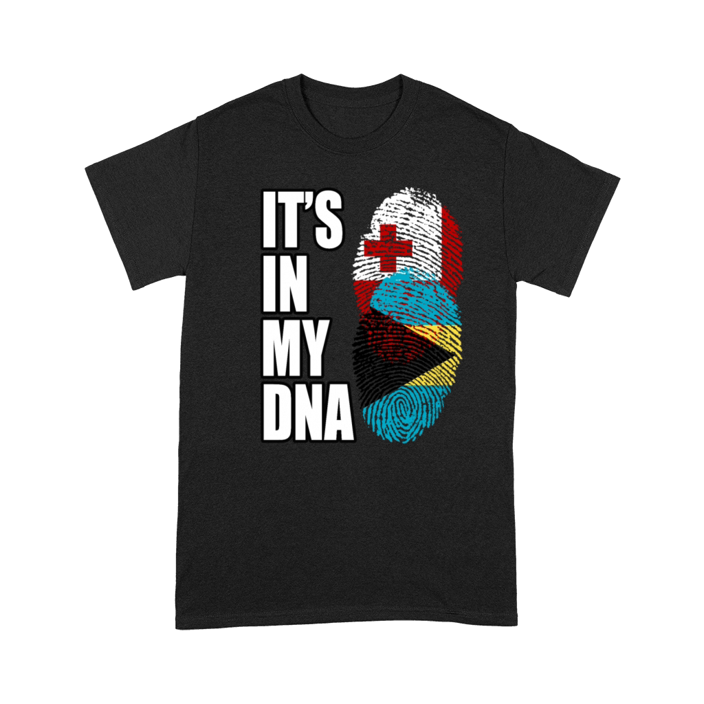 Tongan And Bahamian Mix Heritage DNA Flag Premium T-shirt
