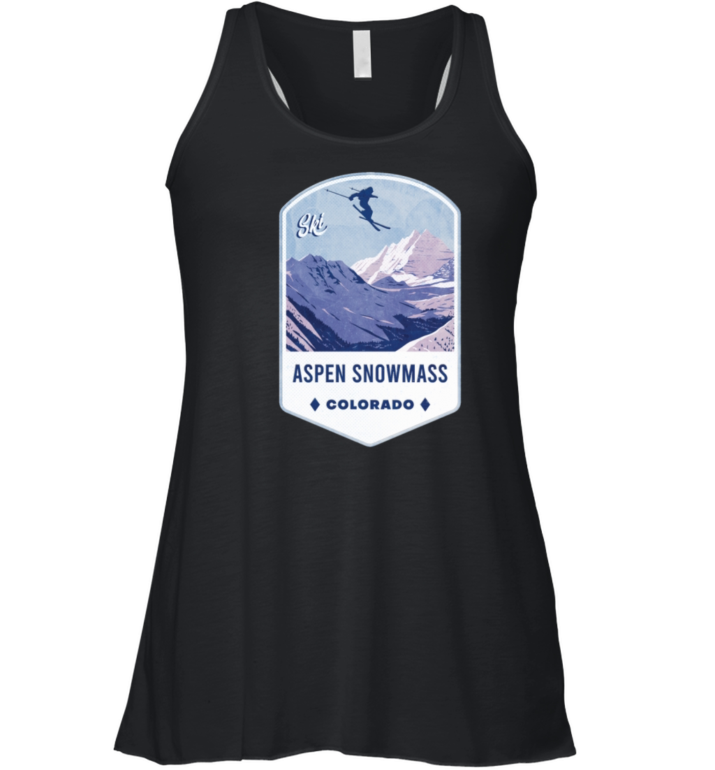 Aspen Snowmass Colorado Ski Badge Women's Flowy Tank Top
