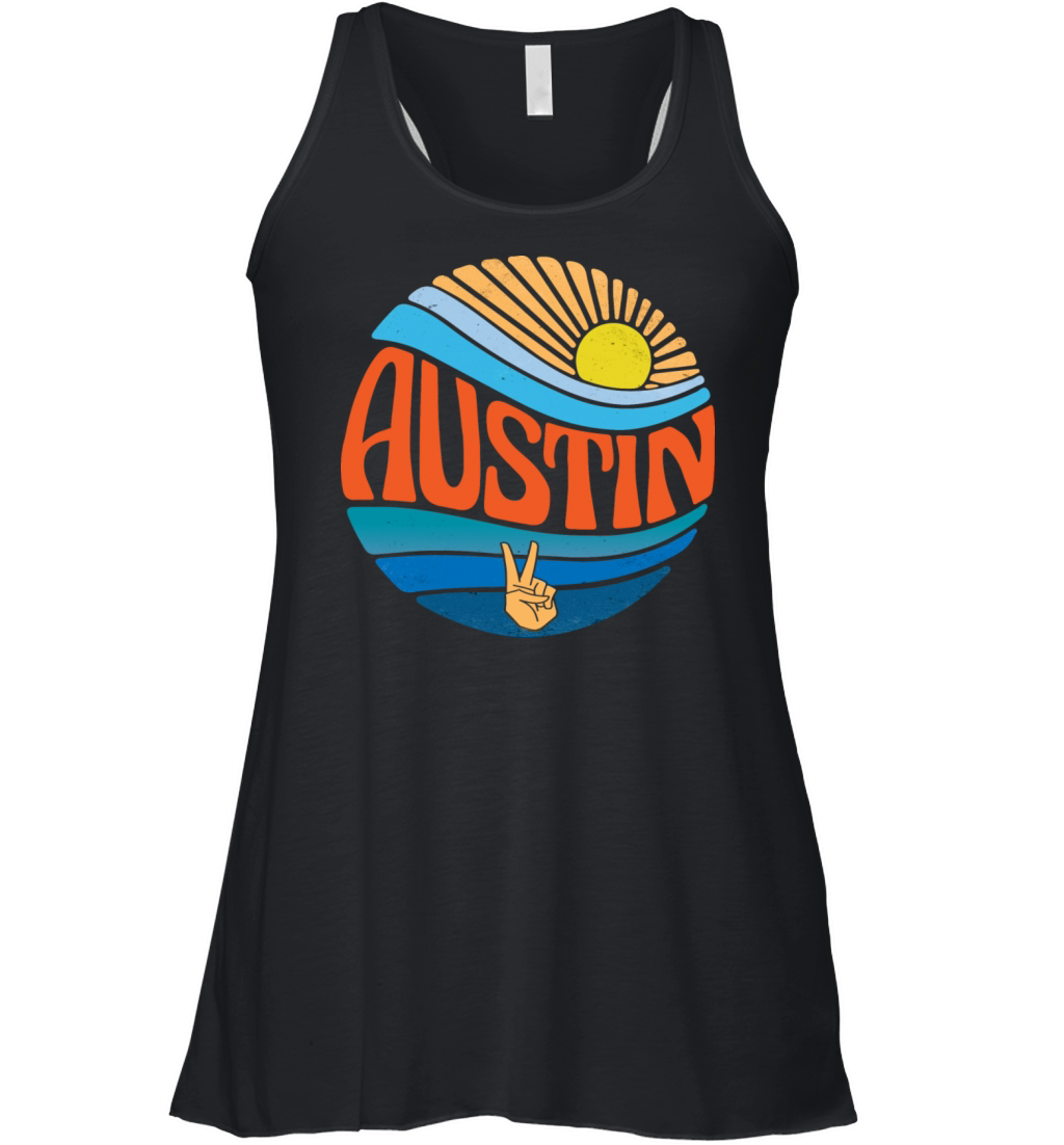 Austin Shirt Vintage Sunset Austin Groovy Tie Dye Women's Flowy Tank Top