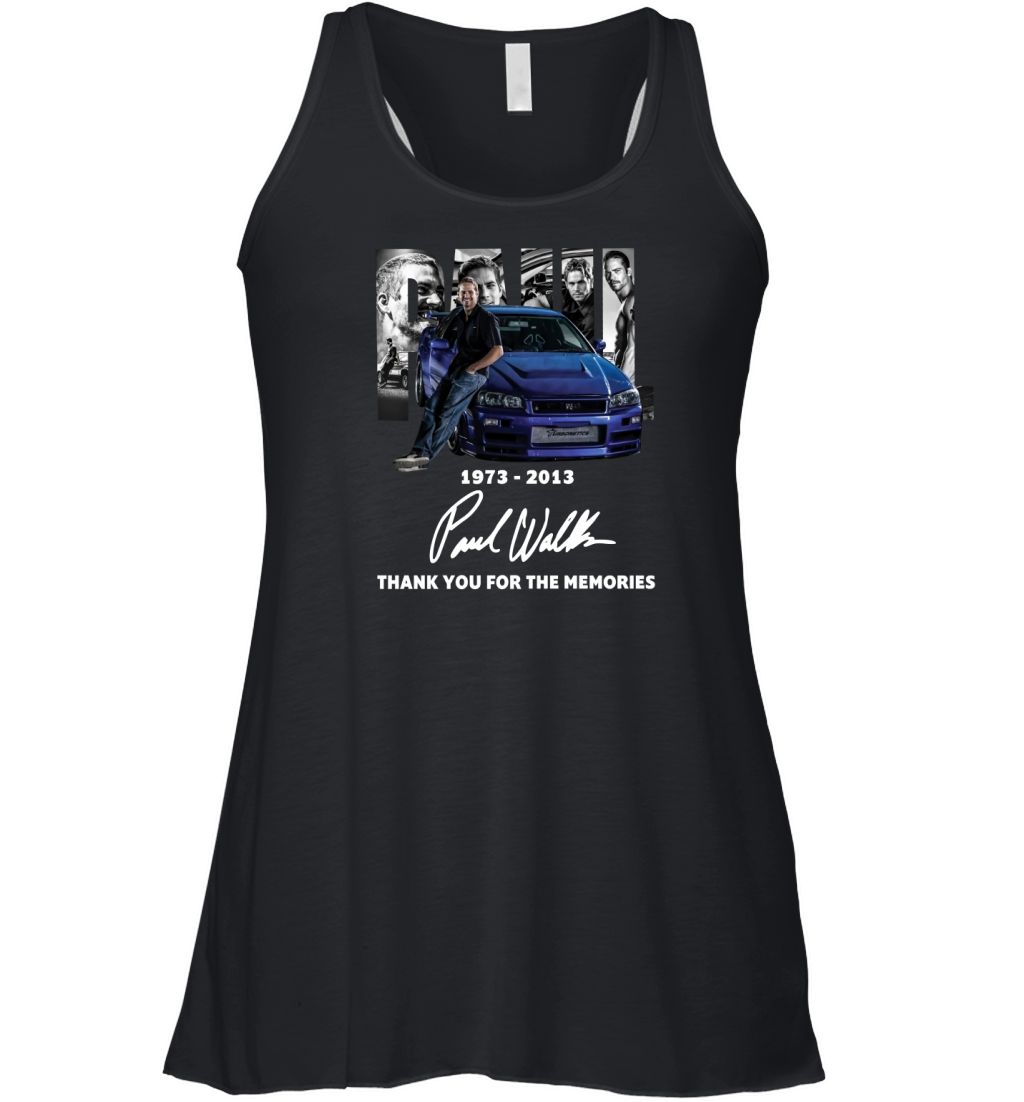 Paul Walker 1973 2013 Signature Thank You For The Memories shirth Women's Flowy Tank Top