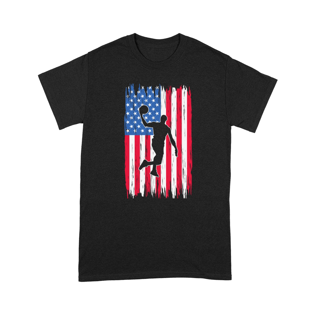 Basketball American Patriotic Flag Premium T-shirt