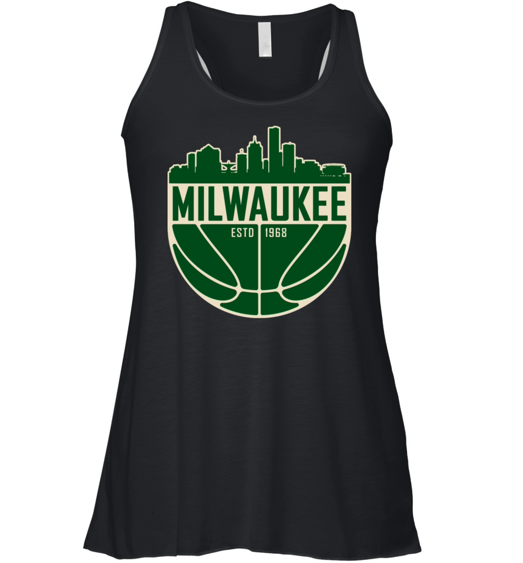 Milwaukee Basketball Skyline Vintage Wisconsin Ret Women's Flowy Tank Top
