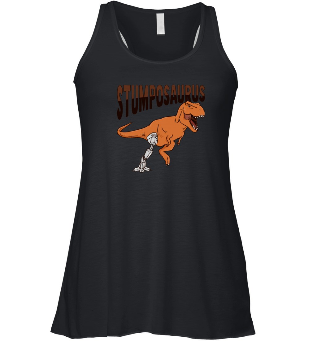 T-Rex Amputee Joke Leg Prosthetic Dinosaur for a Women's Flowy Tank Top