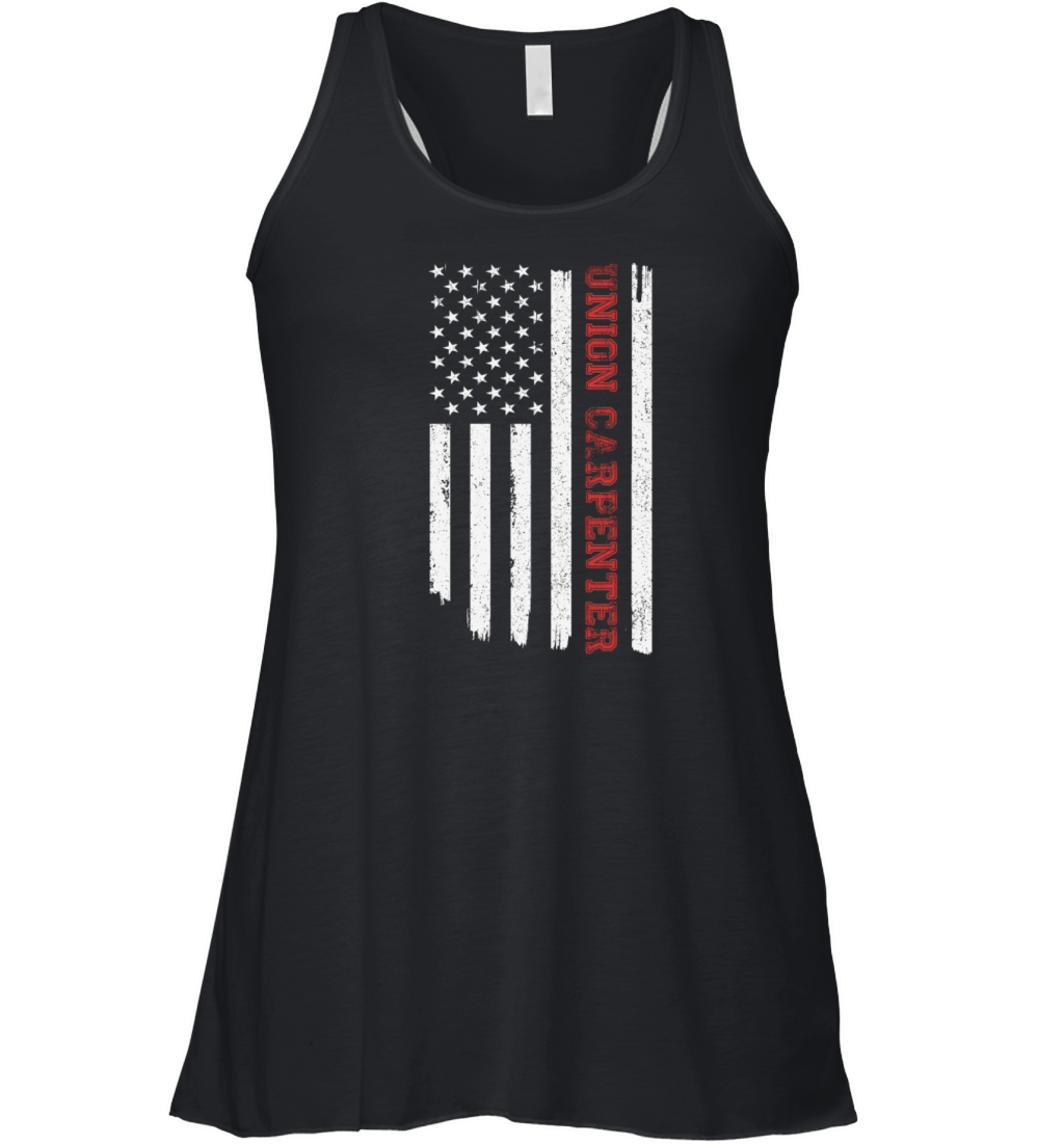 Vintage American USA Flag Union Carpenter Humor Women's Flowy Tank Top