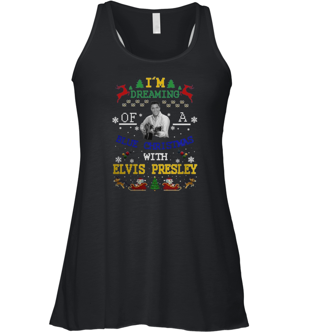 Blue Christmas with Elvis Presley Women's Flowy Tank Top