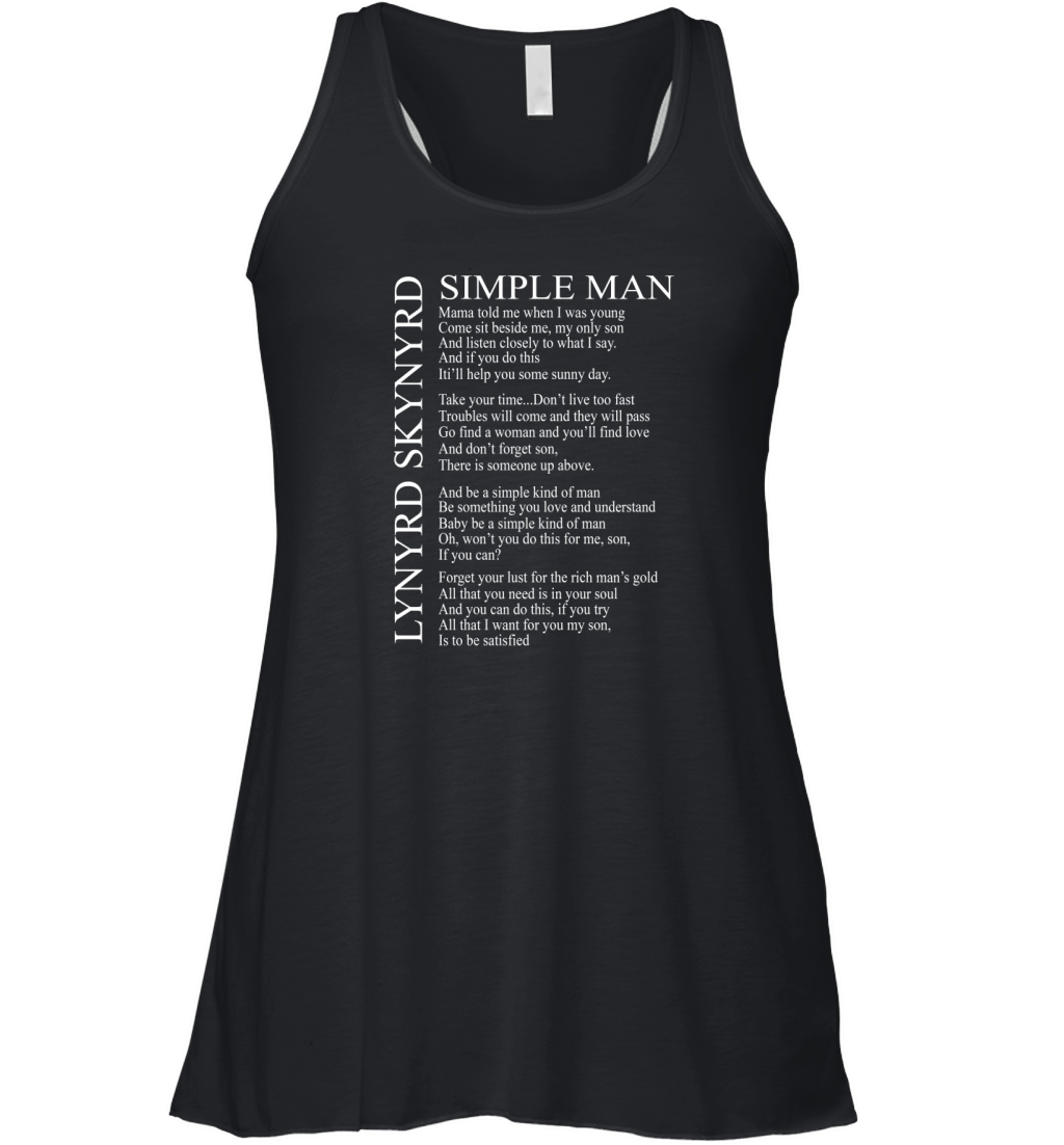 Lynyrd Skynyrd Simple Man Lyrics Men and Women T Shirt S-5XL Women's Flowy Tank Top