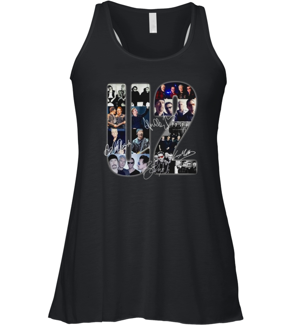 U2 band music signatures shirt Women's Flowy Tank Top